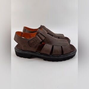 New Timberland Leather Fisherman Sandals Mens Size 8 Brown Covered Toe